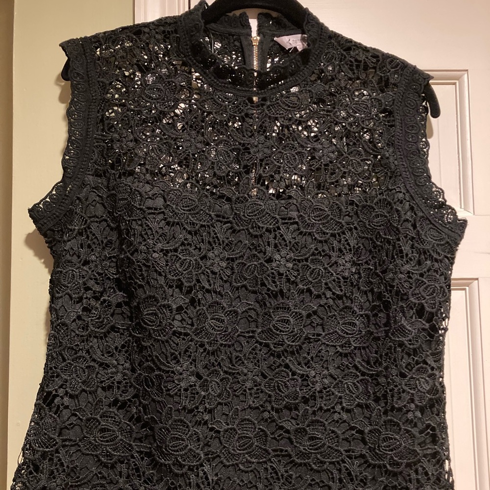 Nanette lace black zip back women’s shirt